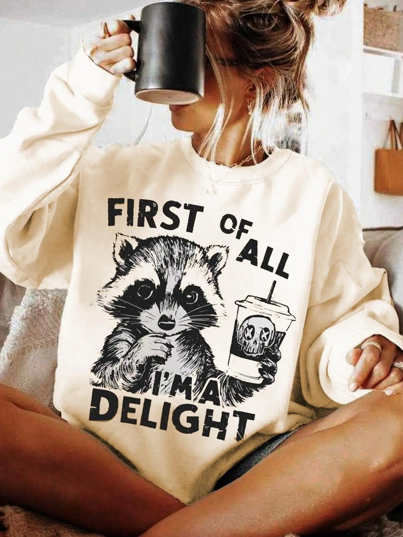 Women's Letter & Animal Print Crew Neck Sweatshirt, Casual Long Sleeve Pullover for Fall & Winter, Women's Clothes for...