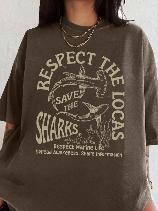 Women's Letter & Animal Print Tee, Vintage Trendy Casual Round Neck T-shirt for Daily Wear, Ladies Summer Clothes
