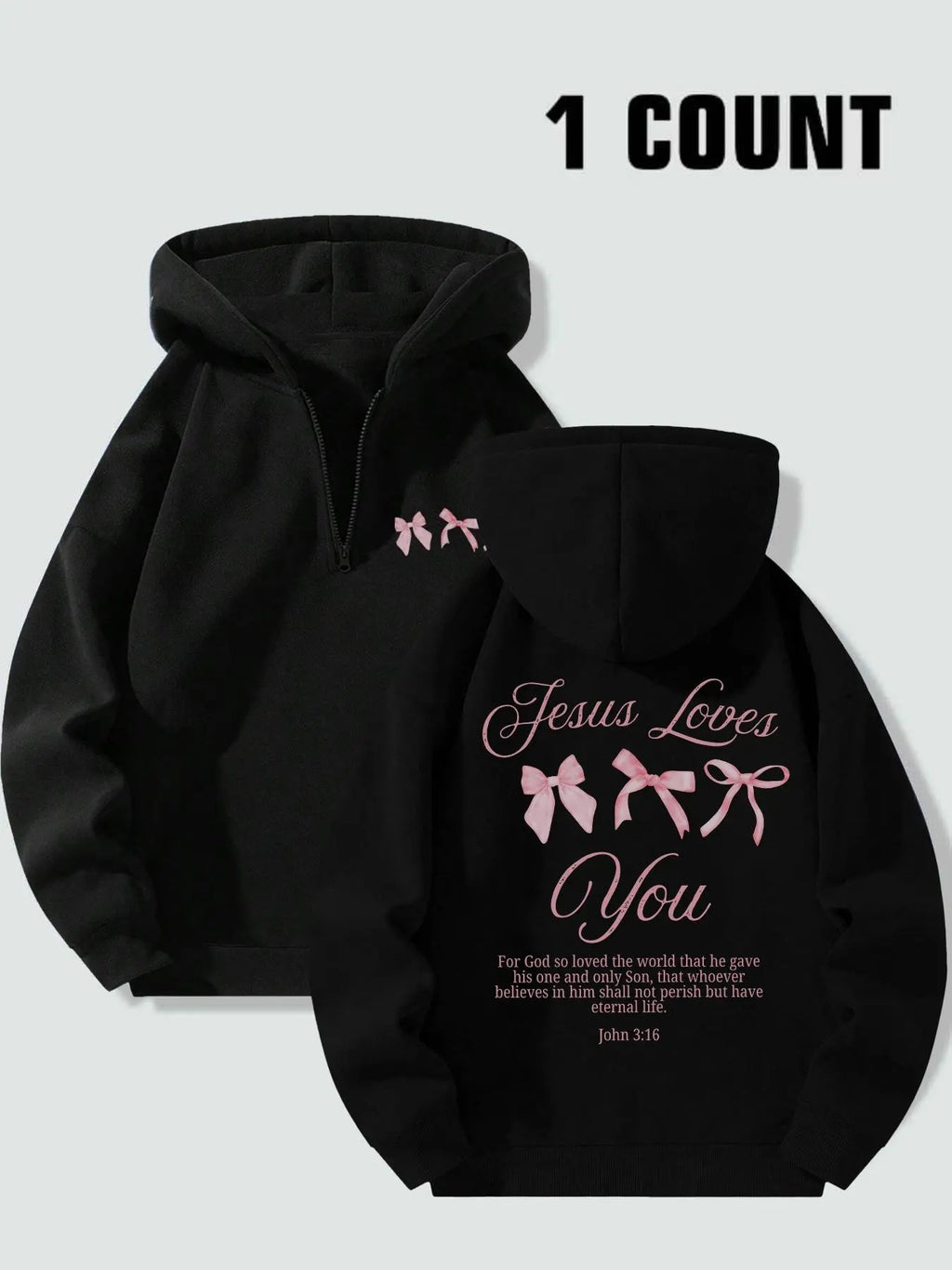 Women's Letter & Bow Print Hoodie, Casual Long Sleeve Hooded Sweatshirt for Spring & Fall, Ladies Clothes for Daily Wear...