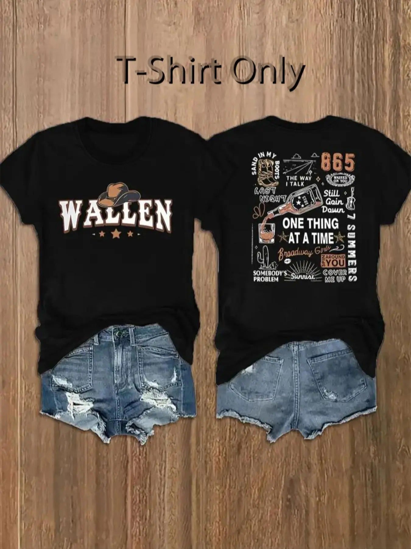 Women's Letter & Graphic Print Round Neck Tee, Vintage Trendy Casual Short Sleeve T-shirt for Daily Wear, Ladies Summer...