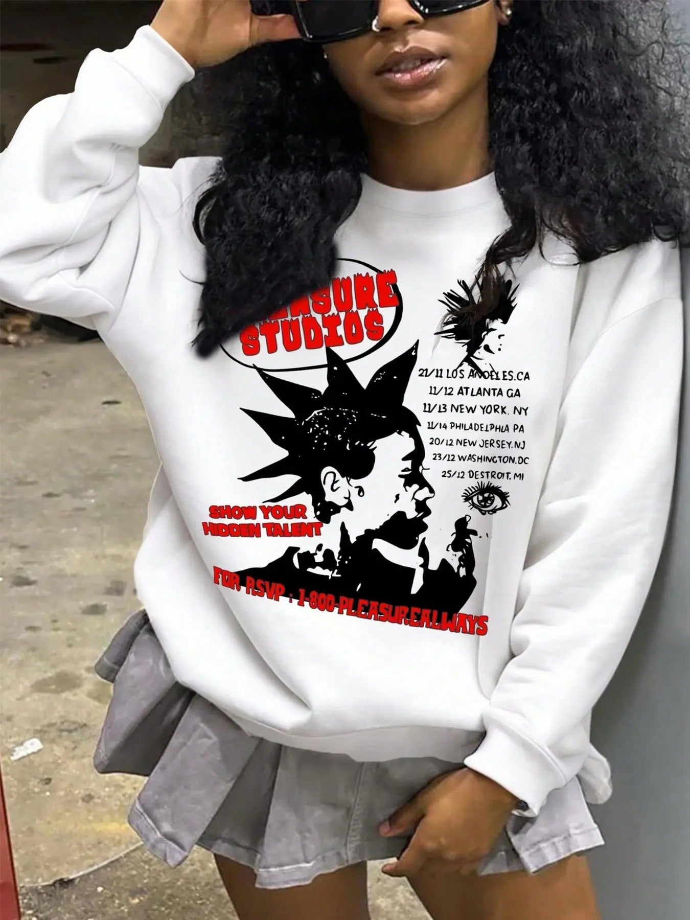 Women's Letter  Graphic   Print Drop Shoulder Thermal Lined Sweatshirt, Casual Long Sleeve Round Neck Pullover for Fall &...