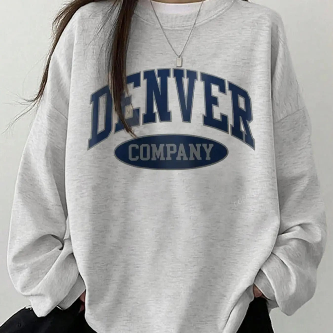 Women's Letter Print Drop Shoulder Pullover, Casual Long Sleeve Crew Neck Sweatshirt for Fall & Winter, Women's Clothes...