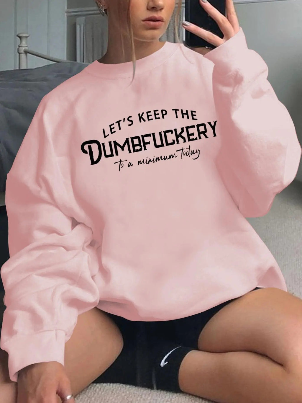 Women's Letter Print Drop Shoulder Sweatshirt, Casual Long Sleeve Round Neck Pullover for Spring & Fall, Ladies Clothes...