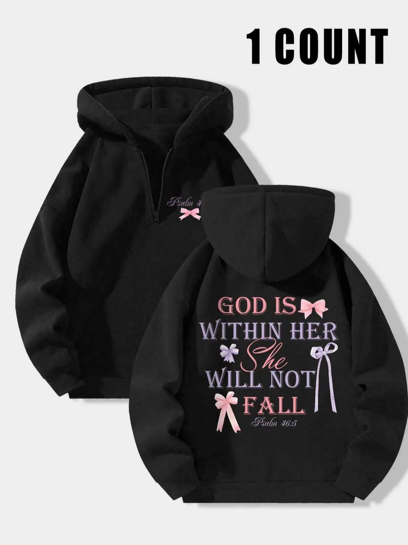 Women's Letter Print Half Zip Up Hoodie, Fashion Casual Hooded Sweatshirt for Daily Holiday Outdoor Wear, Ladies Clothes for Spring