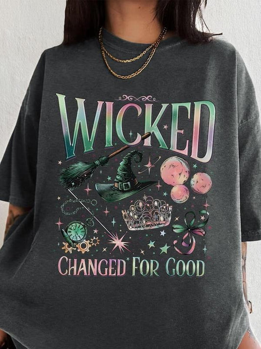 Women's Letter Print Round Neck Graphic Tee, Vintage Trendy Casual Short Sleeve T-shirt for Daily Wear, Ladies Summer Clothesstyle{n002}2