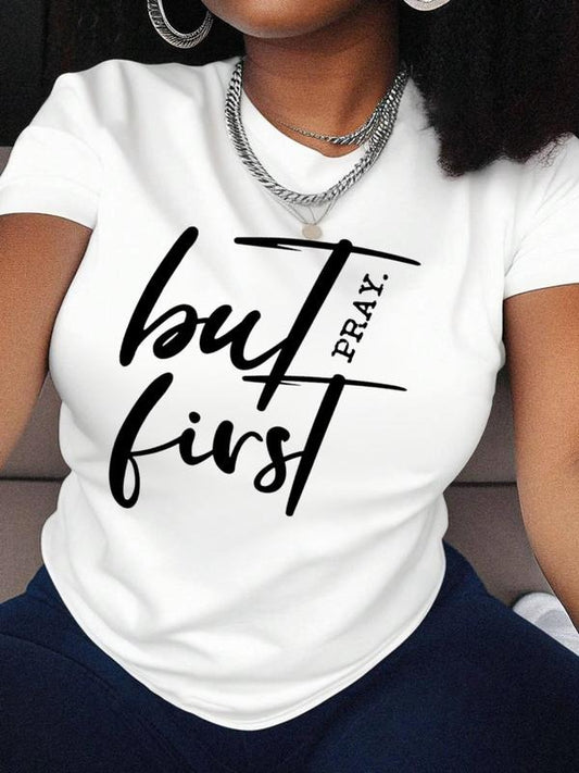 Women's Letter Print Round Neck Tee, Fashion Casual Crew Neck T-Shirt for Daily Holiday Vacation Outdoor Wear, Ladies Clothes for All Seasonsstyle{n002}4