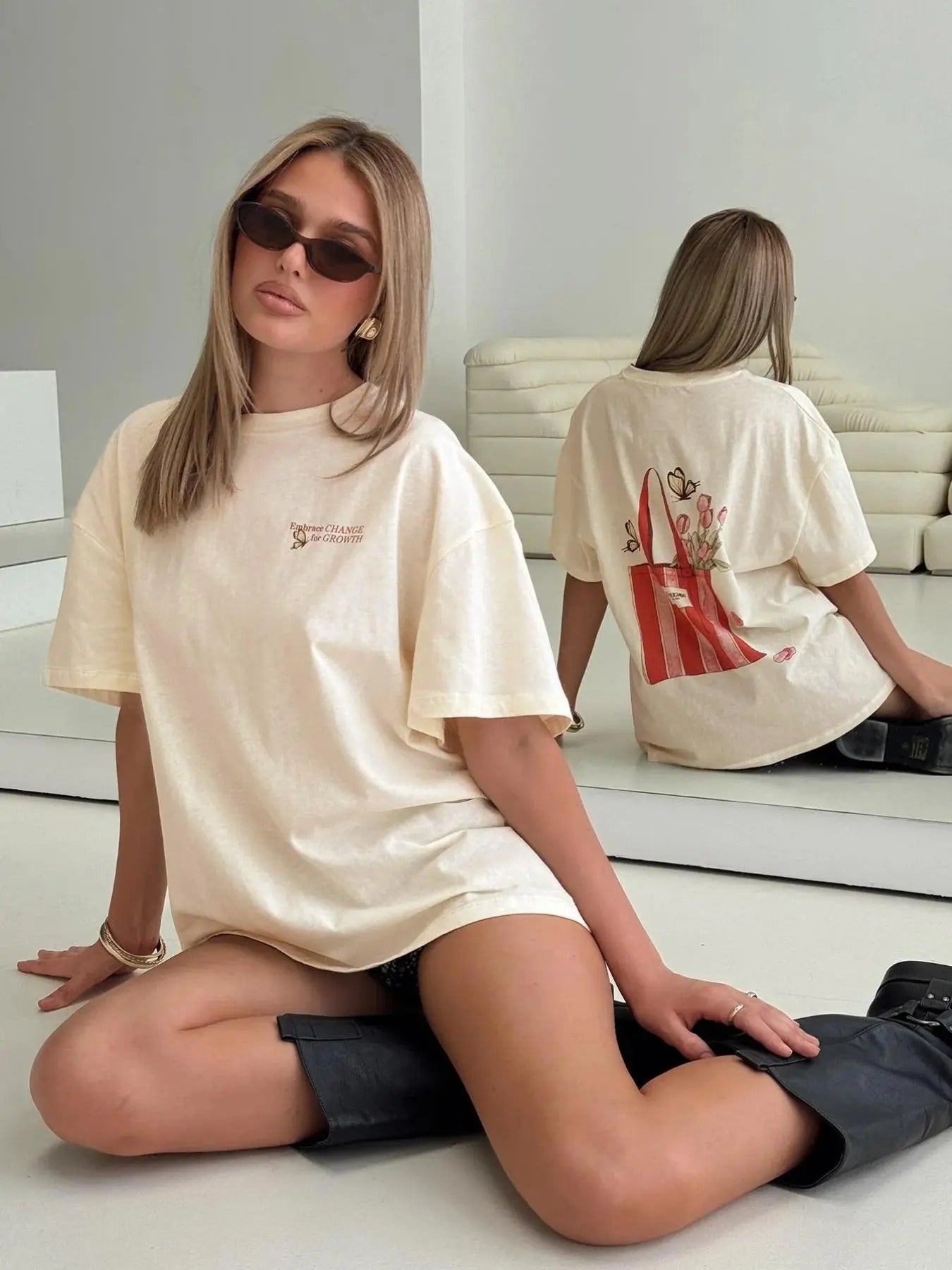 Women's Letter Print Round Neck Tee, Fashion Casual Crew Neck T-shirt for Daily Holiday Vacation Outdoor Wear, Ladies...
