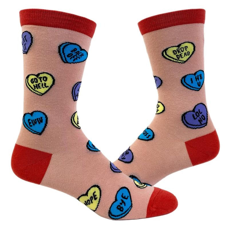 Women's Offensive Candy Heart Socks Funny Valentines Day Insult Graphic Novelty Footwear Funny Graphic Socks Comfortable...