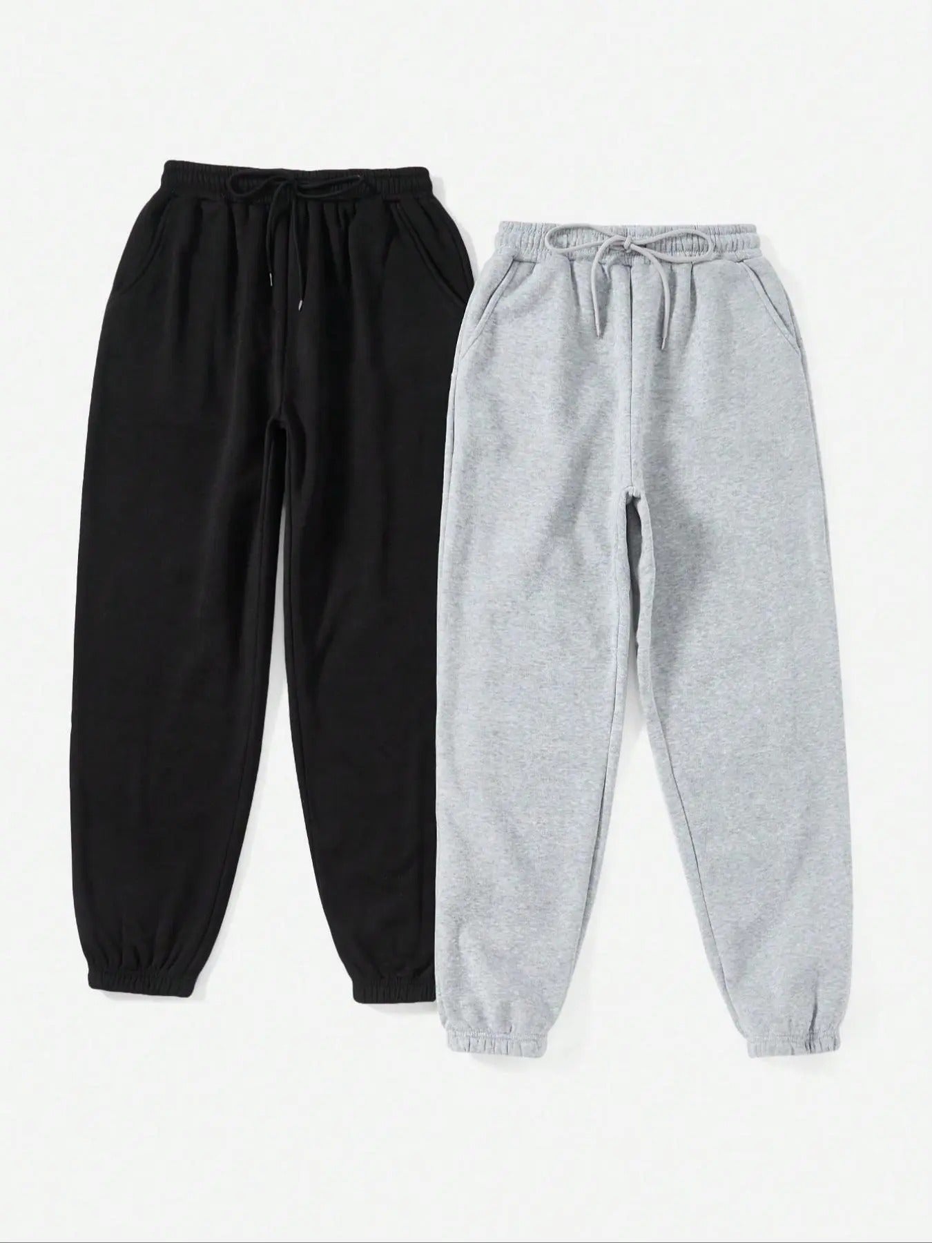 Women's Plain Drawstring Waist Sweatpants, Casual Pocket Jogger Pants For Fall & Winter, Ladies Bottoms For Daily Wear...