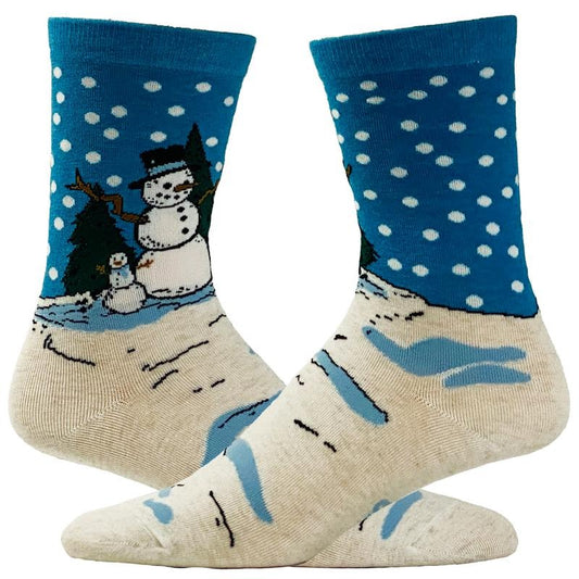 Women's Snowman Socks Cute Winter Weather Snow Holiday Christmas Party Festive Novelty Footwear Funny Socks