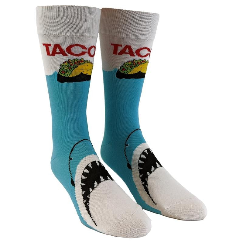 Women's Taco Shark Socks Funny Jaws Fish Beach Vacation Novelty Footwear Funny Graphic Socks Comfortable Fitted Spandex...