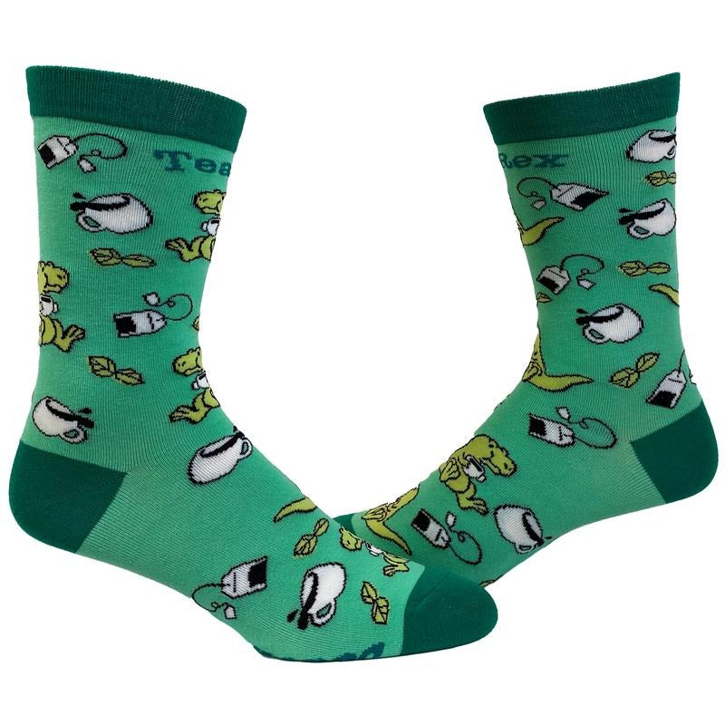 Women's Tex Rex Socks Funny Cute Dinosaur Drinking Tea Jurassic Graphic Novelty Footwear Funny Graphic Socks Comfortable...