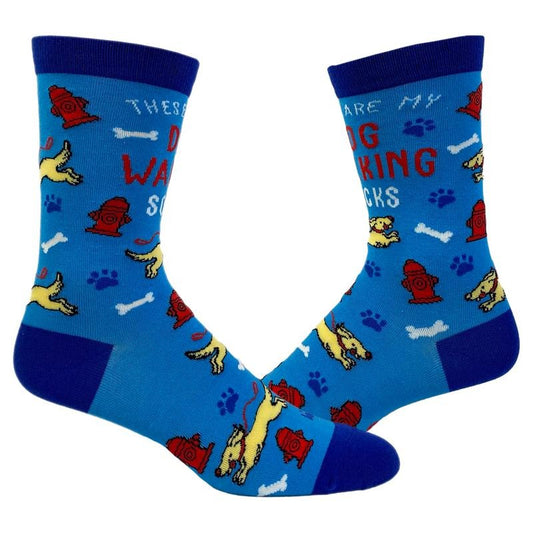 Women's These Are My Dog Walking Socks Funny Pet Puppy Animal Lover Graphic Novelty Footwear Funny Graphic Socks Comfortable Fitted Spandex Cotton