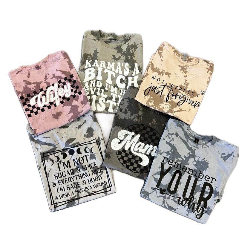 Women's Tiedye T-Shirt with Trendy Graphic Print - Comfy tees cute shirts Hoodie, Sweatshirt | DripVista.com