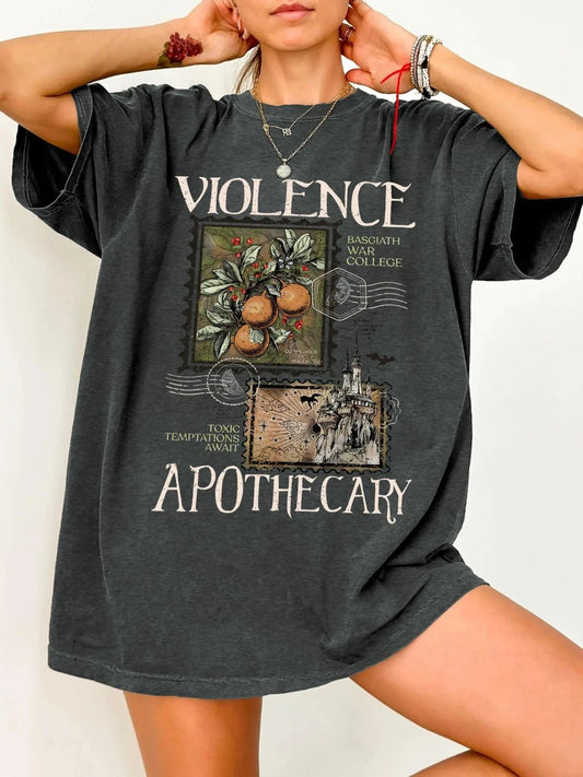 Women's Vintage Graphic Round Neck Tee, Casual Short Sleeve T-shirt for Spring & Fall, Women's Top for Daily Wear