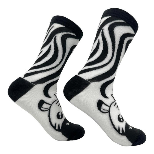 Women's Zebra Socks Funny Cute Adorable Striped Zebras Footwear Funny Graphic Socks Comfortable Fitted Spandex Cotton
