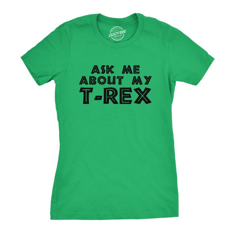 Womens Ask Me About My Trex T shirt Funny Cool Dinosaur Flip Graphic Novelty Tee Funny Womens T Shirts Cute Slimming Top...