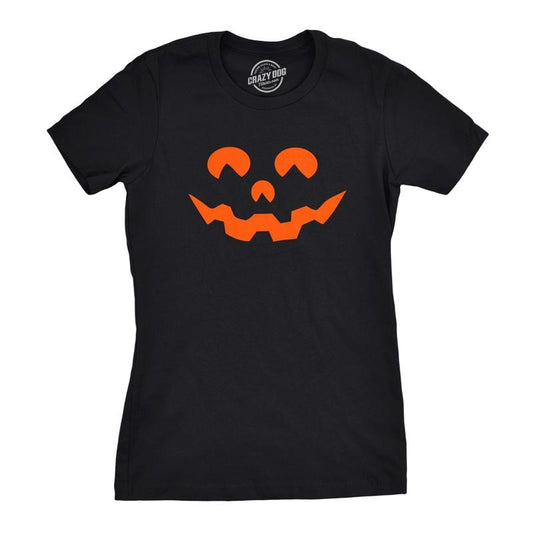Womens Cartoon Eyes Pumpkin Face Funny Fall Halloween Spooky T shirt Funny Womens T Shirts Cute Slimming Top Comfortable Soft Womenswear Halloween Tops for Women Women's Novelty Tees Black - M