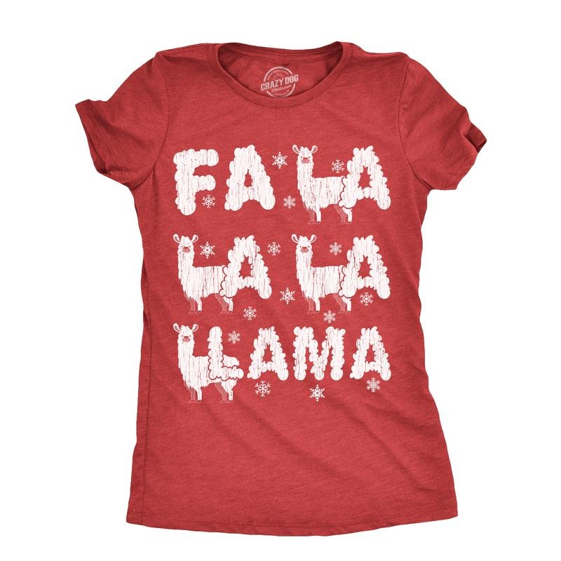 Womens Fa La La La Llama T Shirt Funny Xmas Parody Song Joke Tee For Ladies Funny Womens T Shirts Cute Slimming Top...