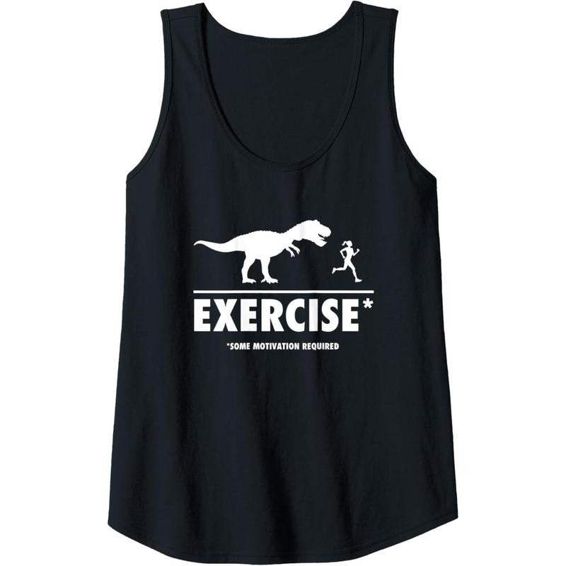 Womens Funny T Rex exercise motivation required tank top shirt Tank Top Made in USA Hoodie, Sweatshirt | DripVista.com