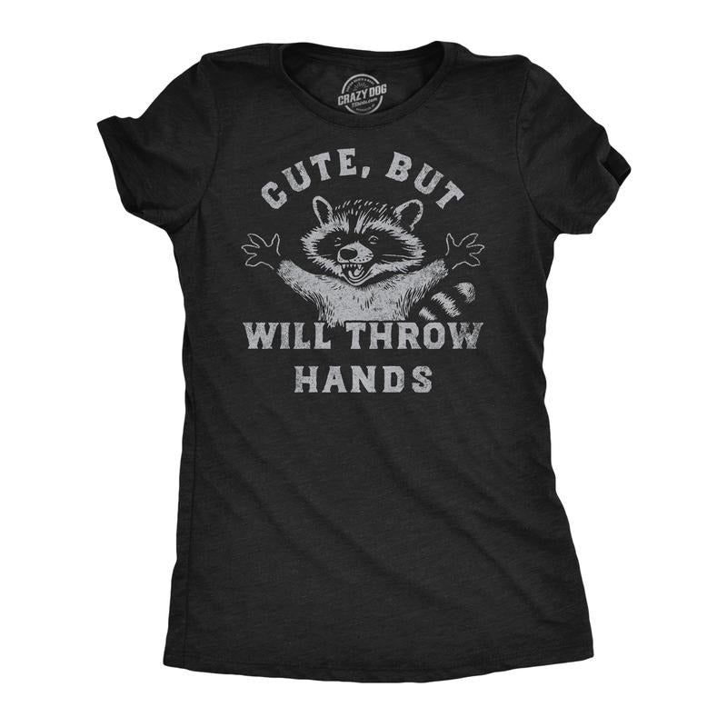 Womens Funny T Shirts Cute But Will Throw Hands Sarcastic Graphic Novelty Tee for Ladies Funny Womens T Shirts Cute...