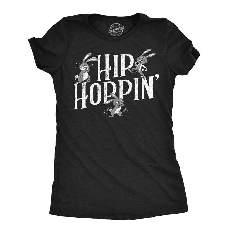 Womens Funny T Shirts Hip Hoppin Sarcastic Danicing Bunny Graphic Novelty Tee For Ladies Funny Womens T Shirts Cute...