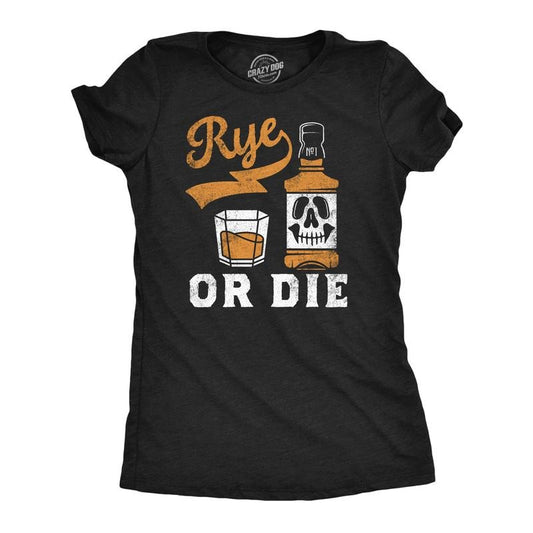 Womens Funny T Shirts Rye Or Die St Patricks Day Drinking Tee For Ladies Funny Womens T Shirts Cute Slimming Top Comfortable Soft Womenswear Saint Patrick's Day Tops for Women Funny Liquor T Shirt Black -