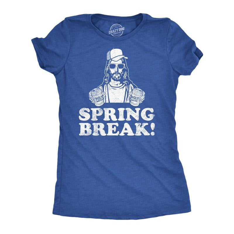 Womens Funny T Shirts Spring Break Jesus Sarcastic Easter Sunday Tee For Ladies Funny Womens T Shirts Cute Slimming Top Comfortable Soft Womenswear Easter Tops for Women Funny Sarcastic Top Women's Royal -