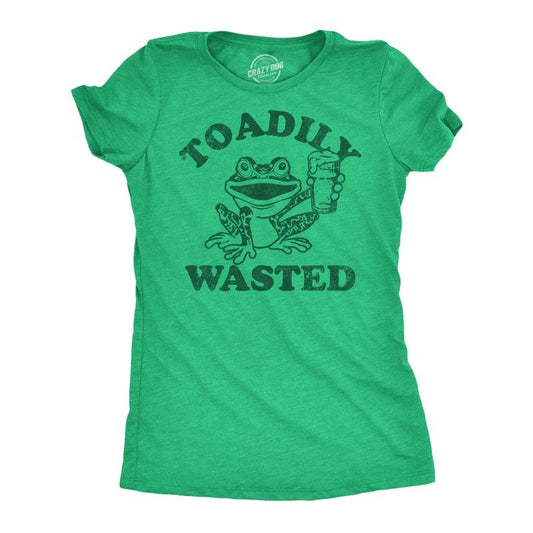 Womens Funny T Shirts Toadily Wasted Sarcastic Drinking Graphic Tee For Ladies Funny Womens T Shirts Cute Slimming Top Comfortable Soft Womenswear Drinking Tops for Women Funny Animal Top Women's Green -