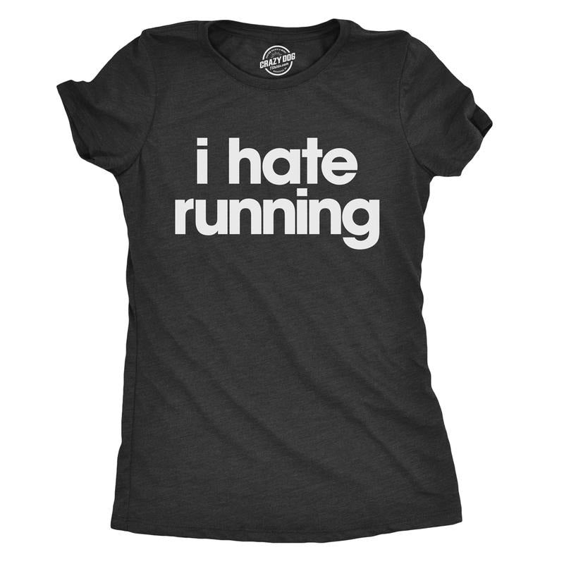 Womens I Hate Running T Shirt Funny Sarcastic Runner Workout Tee For Ladies Funny Womens T Shirts Cute Slimming Top...