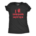 Womens I Heart Horror Movies T Shirt Funny Bloody Scary Movie Lovers Tee for Ladies Funny Womens T Shirts Cute Slimming Top Comfortable Soft Womenswear Funny Movie Top Women's Novelty Tees Black -