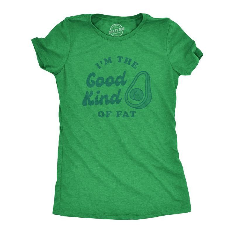 Womens I'm The Good Kind Of Fat T Shirt Funny Avocado Booty Butt Health Fitness Graphic Tee Funny Womens T Shirts Cute...