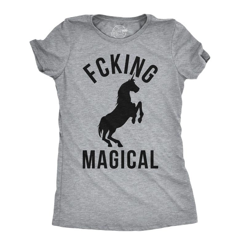 Womens Magical Funny T shirt Unicorn Vintage Tee Cool Cute 90s Novelty T shirt Funny Womens T Shirts Cute Slimming Top...