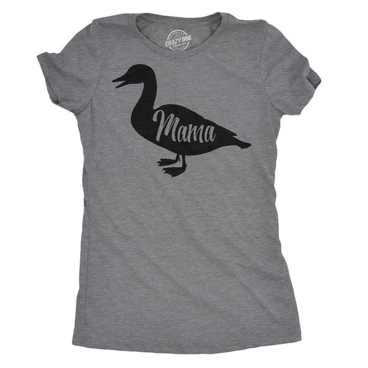 Womens Mama Duck T Shirt Cute Bird mom gift for Pet Owner or Lover Funny Womens T Shirts Cute Slimming Top Comfortable Soft Womenswear Women's Novelty Tees Dark Grey
