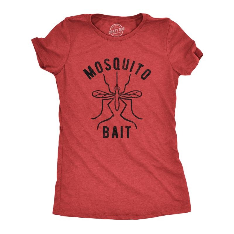 Womens Mosquito Bait T Shirt Funny Camping Campfire Outdoors Bug Bite Graphic Novelty Tee Funny Womens T Shirts Cute...