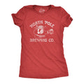 Womens North Pole Brewing Co T Shirt Funny Xmas Beer Company Santa Drinking Tee For Ladies Funny Womens T Shirts Cute Slimming Top Comfortable Soft Womenswear Christmas Tops for Women Funny Beer Top Red -