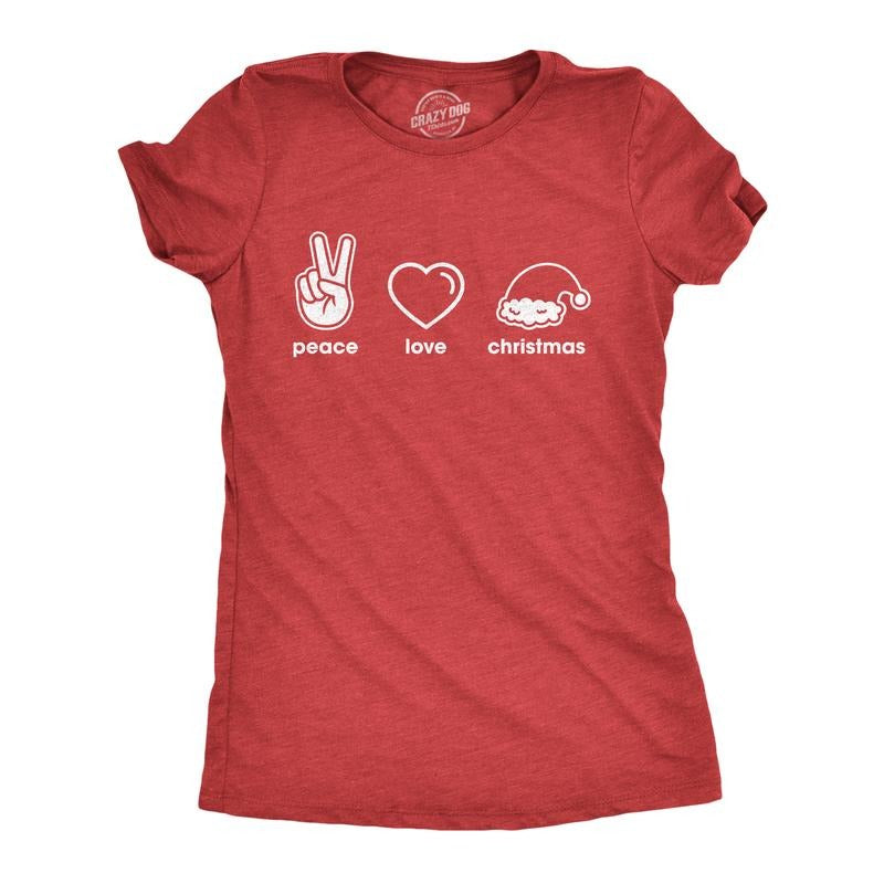 Womens Peace Love Christmas Lightsaber brand Shirt Funny Holiday Xmas Party Graphic Novelty Tee Funny Womens Lightsaber...
