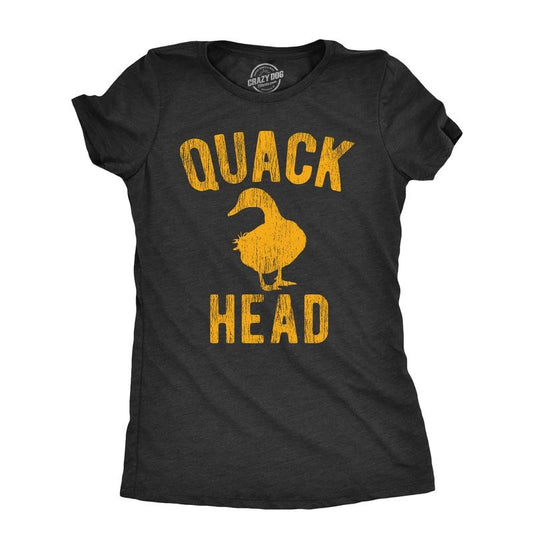 Womens Quack Head T Shirt Funny Duck Hunter Drug Addict Joke Tee For Ladies Funny Womens T Shirts Cute Slimming Top Comfortable Soft Womenswear Sarcastic Tops for Women Funny Animal Top Women's Black -