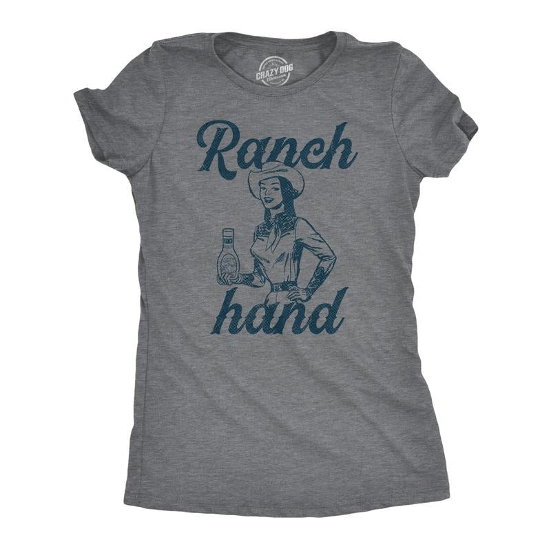 Womens Ranch Hand T Shirt Funny Farm Rancher Dressing Joke Tee For Ladies Funny Womens T Shirts Cute Slimming Top...