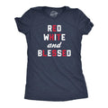 Womens Red White And Blessed T Shirt Funny Fourth Of July Party Text Tee For Ladies Funny Womens T Shirts Cute Slimming Top Comfortable Soft Womenswear Patriotic Tops for Women Women's Novelty Tees Navy