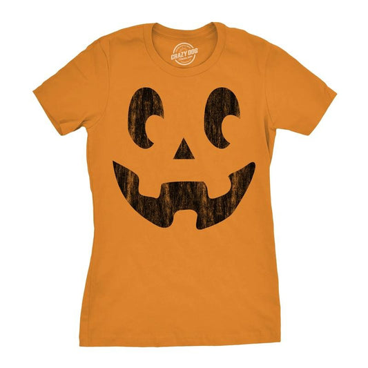 Womens Side Eye Steve Pumpkin T Shirt Funny Halloween Jack O Lantern Weird Smile Tee For Ladies Funny Womens T Shirts Cute Slimming Top Comfortable Soft Womenswear Halloween Tops for Women Women's Orange - S