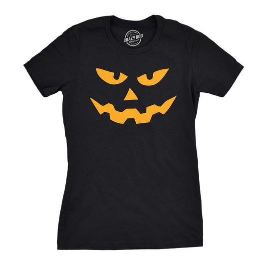 Womens Triangle Nose Pumpkin Face Funny Fall Halloween Spooky T shirt Funny Womens T Shirts Cute Slimming Top Comfortable Soft Womenswear Halloween Tops for Women Women's Novelty Tees Black