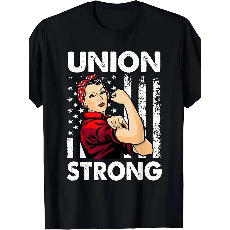 Womens Union Strong And Solidarity Union Proud Labor Day T-Shirt Made in USA