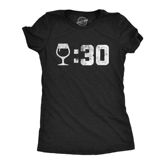 Womens Wine 30 Funny T Shirt Drinking Graphic Tee Sarcastic Shirt for Ladies Funny Womens T Shirts Cute Slimming Top Comfortable Soft Womenswear Drinking Tops for Women Funny Wine Top Women's Novelty Black -