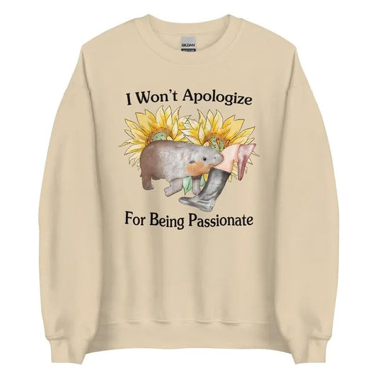 Won't Apologize Unisex Sweatshirt, Funny Moo Deng Sweatshirt