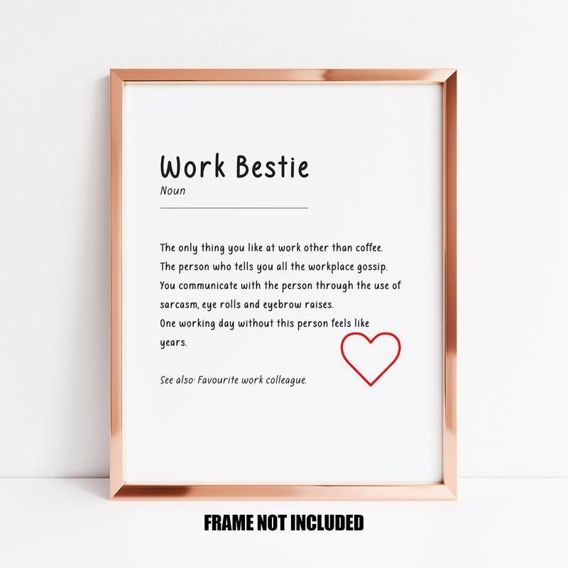 Work Bestie Definition Print, Work Bestie Gift, Favourite Work Colleague Gift, Work Bestie Present, Co Worker Leaving...