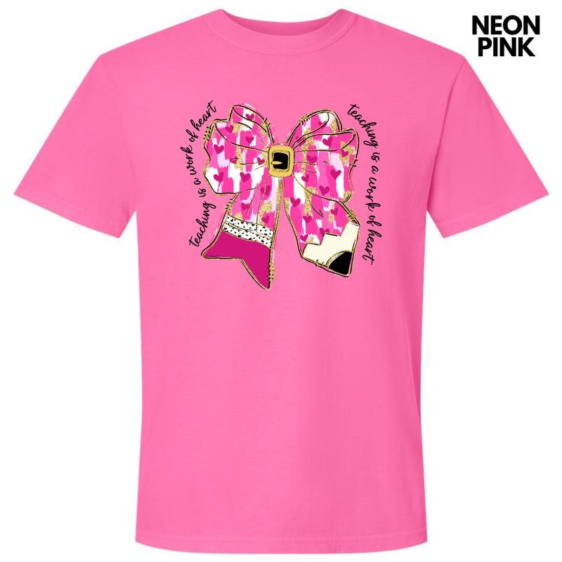 Work Of Heart Pink Bow Comfort Colors T-Shirt 'NLB' Hoodie, Sweatshirt | DripVista.com