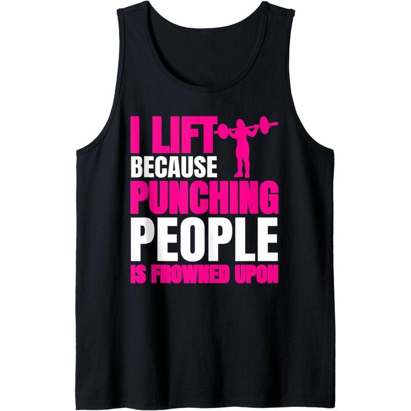 Workout I Lift Because Punching People Is Frowned Upon Tank Top MADE IN USA