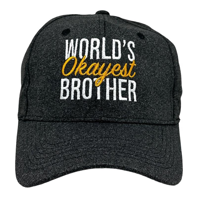 Worlds Okayest Brother Hat Funny Younger Older Sibling Gift Cap Funny Hats Funny Sarcastic  Novelty Caps for Men Black -...