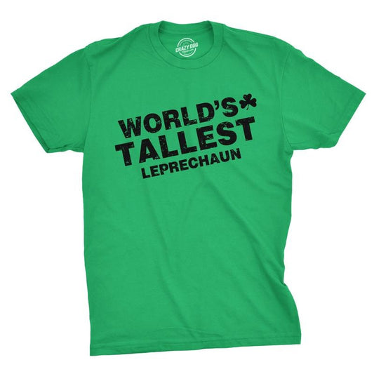 Worlds Tallest Leprechaun T Shirt Funny Sarcastic St Pattys Saint Patricks Day Mens Funny T Shirts Cool Tees Soft Stylish Casual Menswear Saint Patrick's Day Apparel for Men Funny Drinking Short Navy -